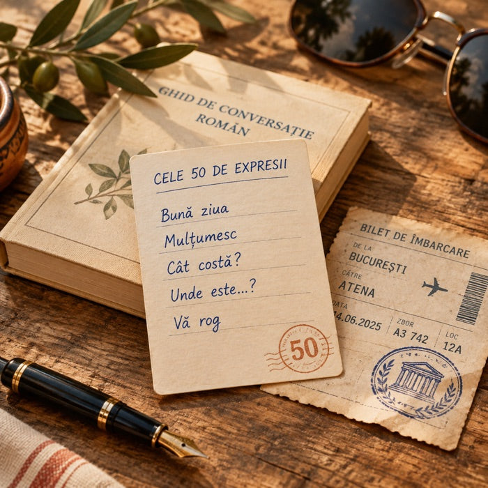 Cartonaș de buzunar cu cele 50 de expresii esențiale