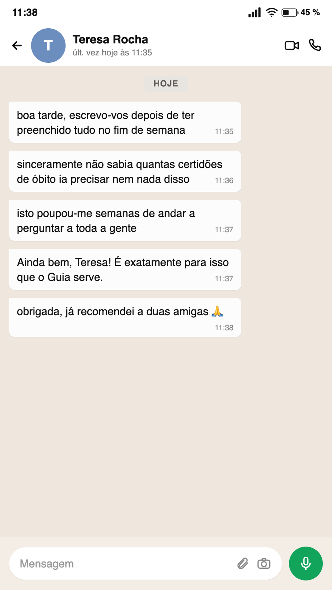 Teresa: sinceramente não sabia quantas certidões de óbito ia precisar, isto poupou-me semanas